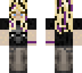 purple hair! (no sleeves + bracelet)