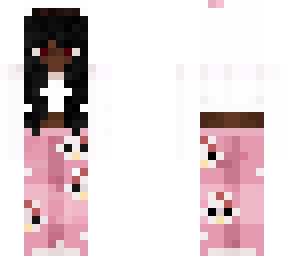 black girl in hello kitty pajamas