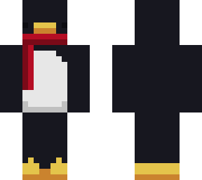 penguin with red scarf