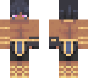 redblueninetails - egyptian catboy - no ears pink eyes