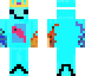 blue king with fish