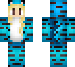 cute blue tiger girl blonde