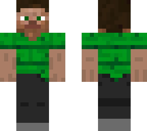 steve with planks green shirt and black pants