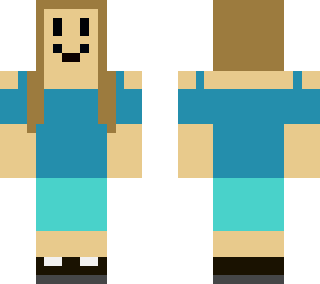 cute girl with dirty blod hair and blue clothing