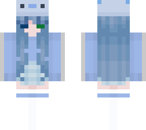 blue axolotl girl with different eyes