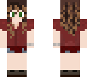 mid length hair red top girl