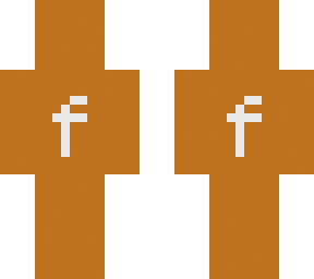 f on orange background, minecraft pixellated font
