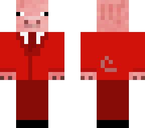 pig with red jacket