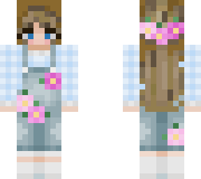 pink flower farmer girl