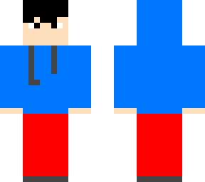 basic blue and red hoodie