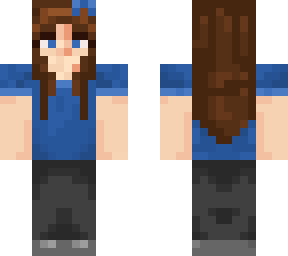 girl with blue bow