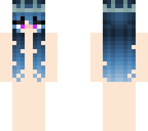blue hair with crown