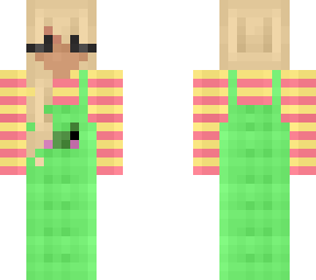 casual girl - frog overalls - stripe sweater