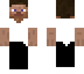white shirt and black pants and white shoes steve skin