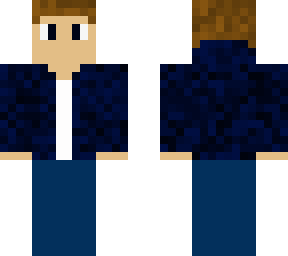 a boy with dark blue jacket