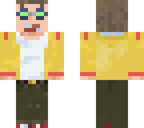 yellow dude with green goggles/glasses