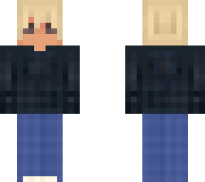 casual boy - blue sweater - blue sweats - yellow x white line