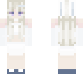 blonde girl white skirt