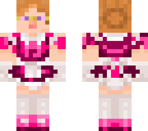 katie b in a maid dress - pink
