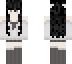 black hair white top girl