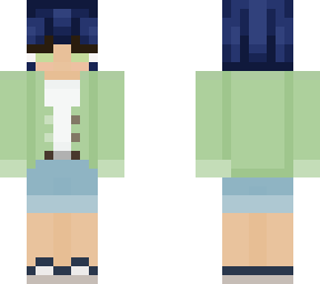 tan girl with blue hair