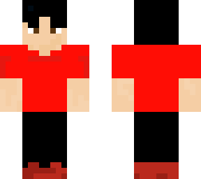 me with red tee and black pants