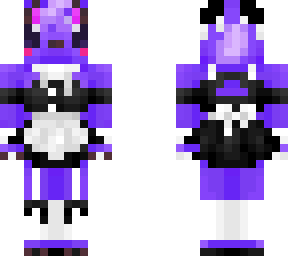 purple furry maid outfit