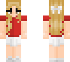 red shirt white bow