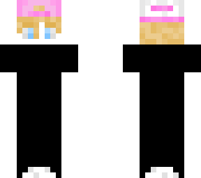 blonde boy black fit blue eyes and pink cap