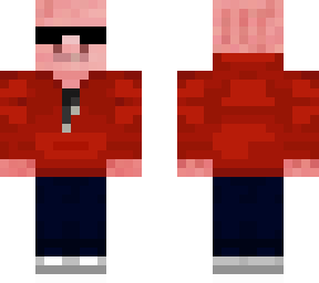 pig in red hoodie with sunglasses