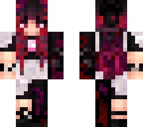 red gothic cyborg maid?