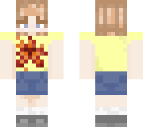 blonde girl with bright floral shirt and blue shorts