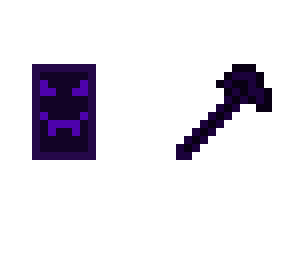 cubecursed - violet void steve shield + axe