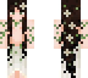 elf guy with green skirt long dark hair
