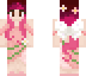 pink fairy girl, brown eyes