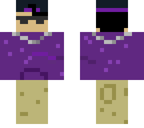 purple hoodie backwards cap (black hair)