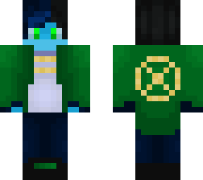 green robe guy with blue skin