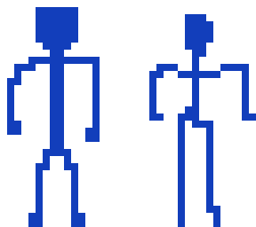 blue stick man
