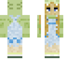 green blonde blue eyed dino outfit