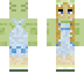 green blonde blue eyed dino outfit