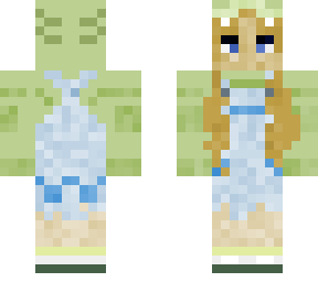 green blonde blue eyed dino outfit