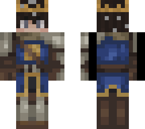 knight king minecraft skin grisalho