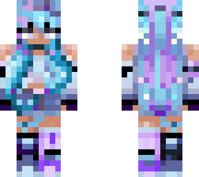 blue and purple brown girl