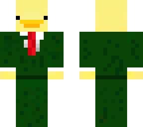 duckie in a suit and tie