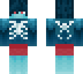 blue skeleton shark fish boy