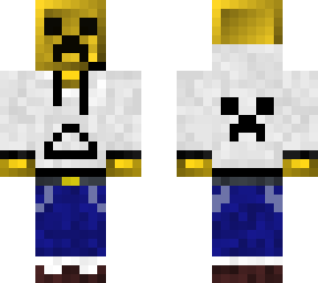 gold creeper with hoodie with belt and leggs details