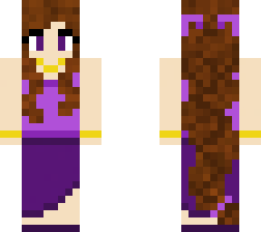 long braid with purple bows