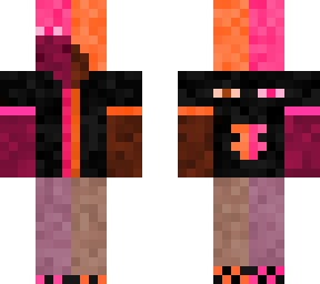 corral redish-orange neon split enderman