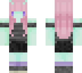 pink green alien girl