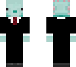 blue axolotl in suit